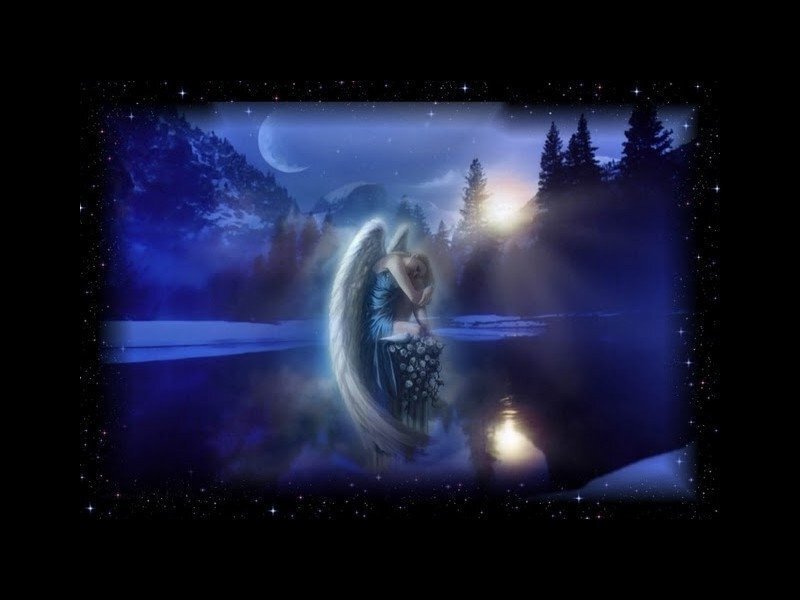 Angel with Wings — Blue, Serene, Night