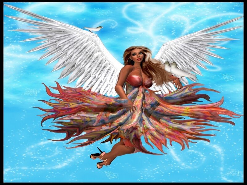 Angel with Wings — Blue