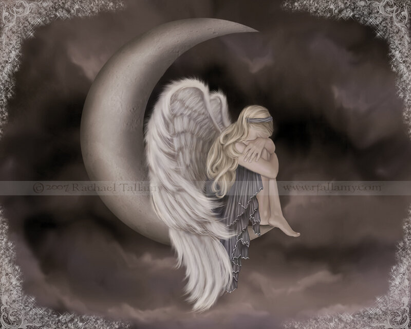 Angel with Wings — Gray, Melancholic, Night