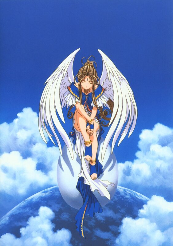 Angel with wings in sky