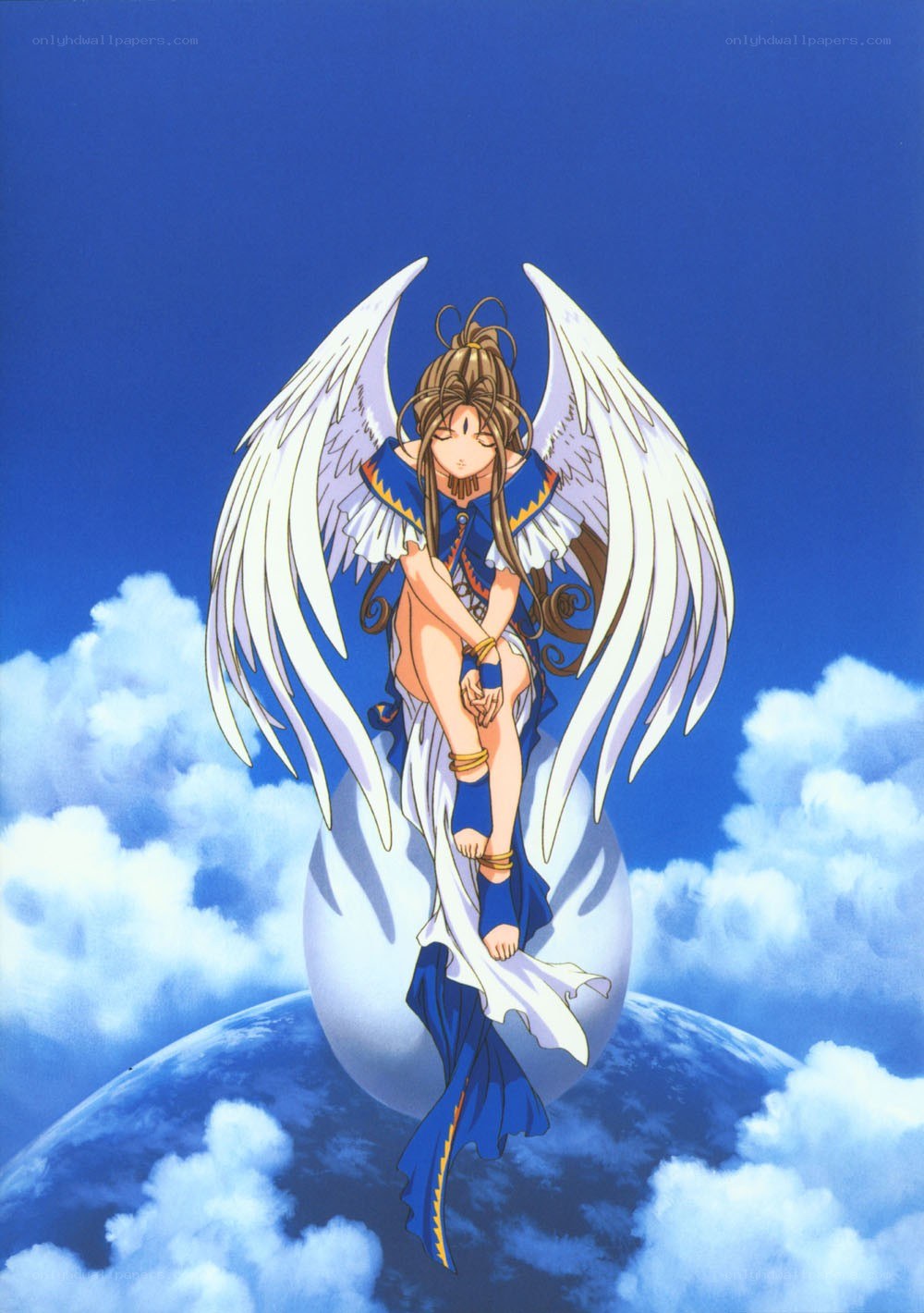 Angel with wings in sky