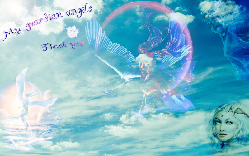 Angel with Wings in Sky — Blue