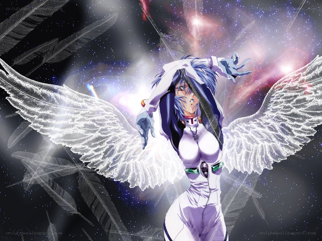 Angel with wings in space