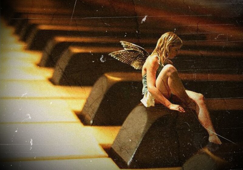 Angel with Wings on Piano