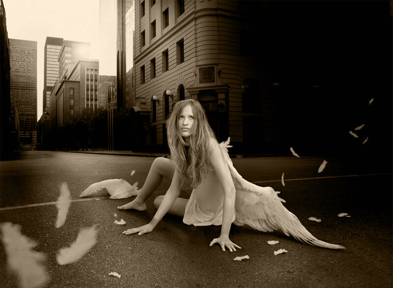 Angel with Wings on Street