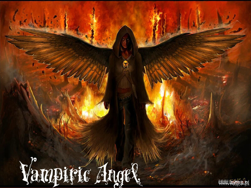 Angel with Wings — Orange, Dramatic