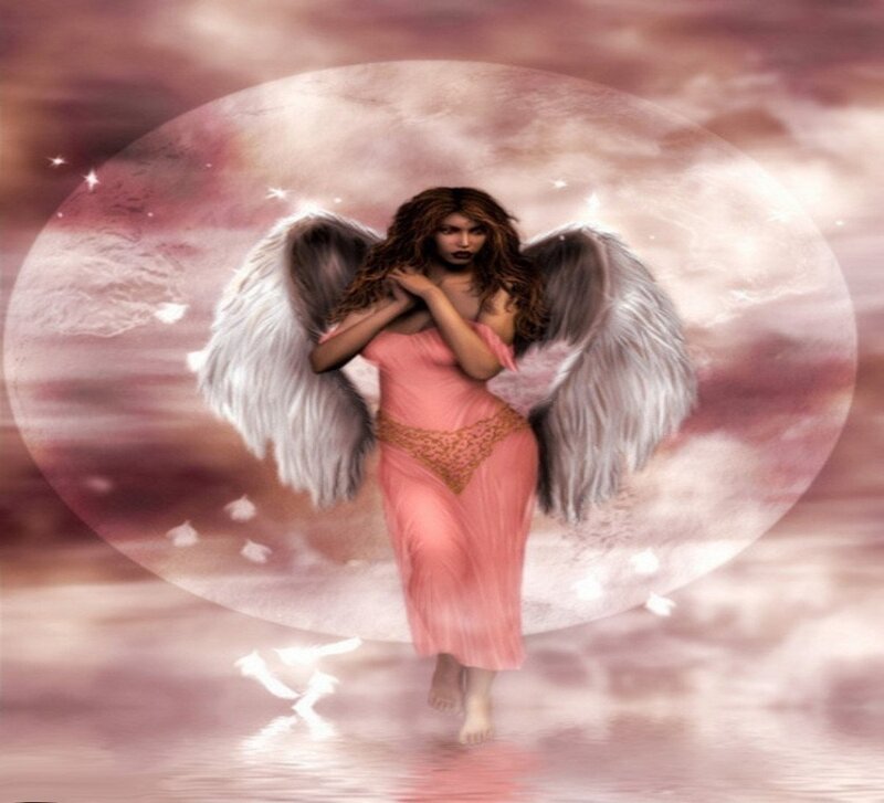 Angel with Wings — Pink, Ethereal