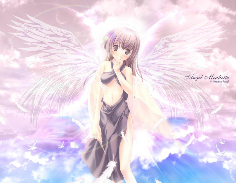 Angel with Wings — Pink, Serene, Anime