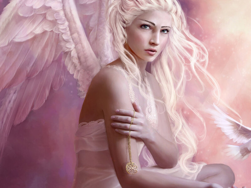 Angel with Wings — Pink, Serene