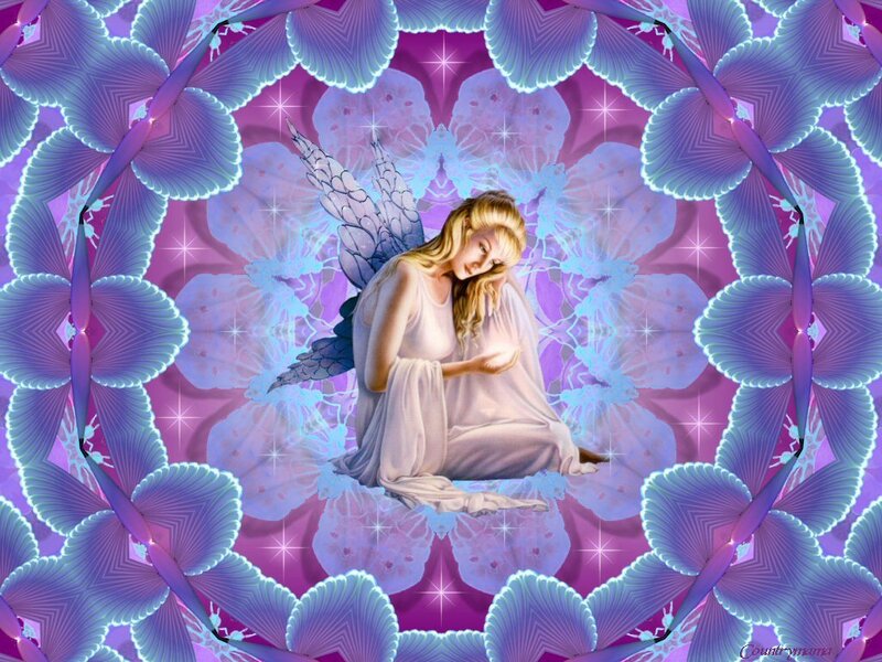 Angel with Wings — Purple, Serene