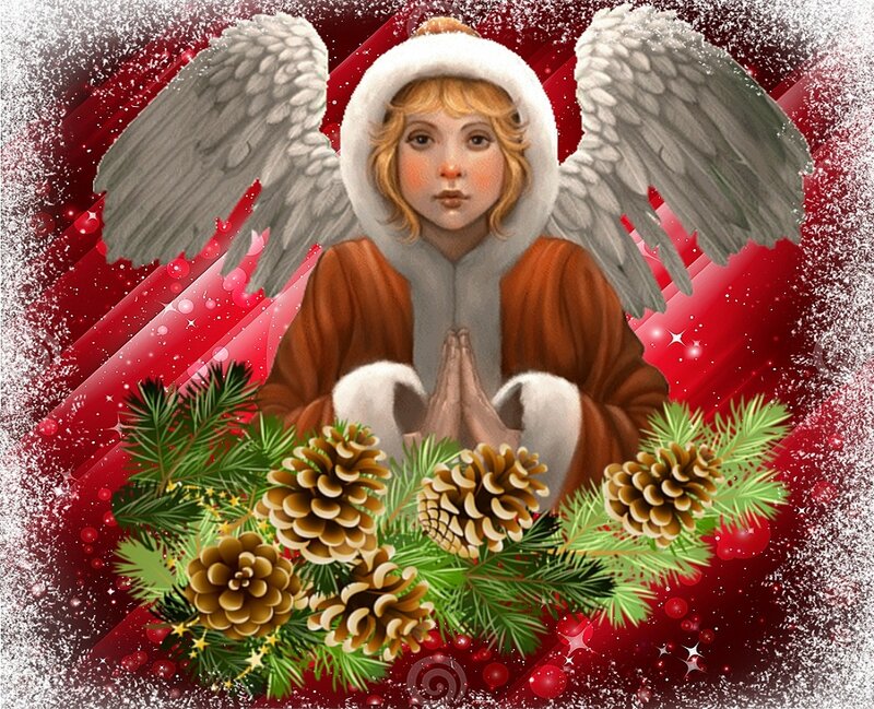 Angel with Wings — Red, Festive, Winter