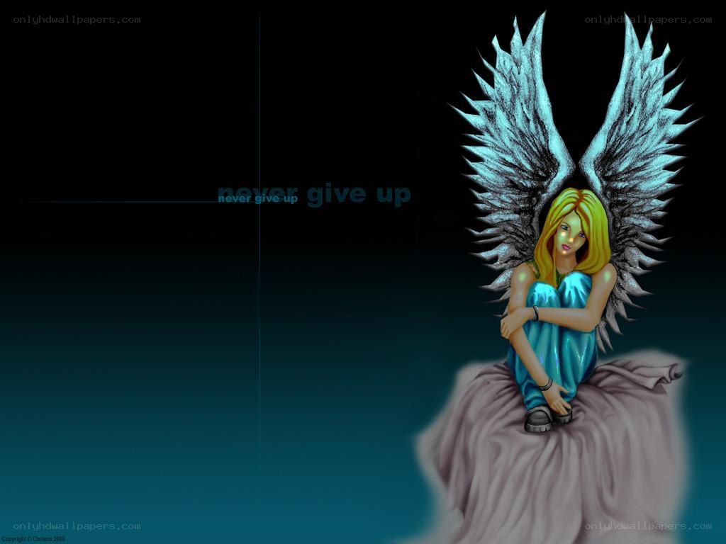 Angel with wings sitting