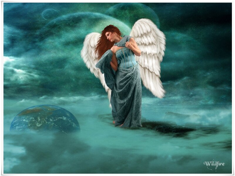 Angel with Wings — Teal