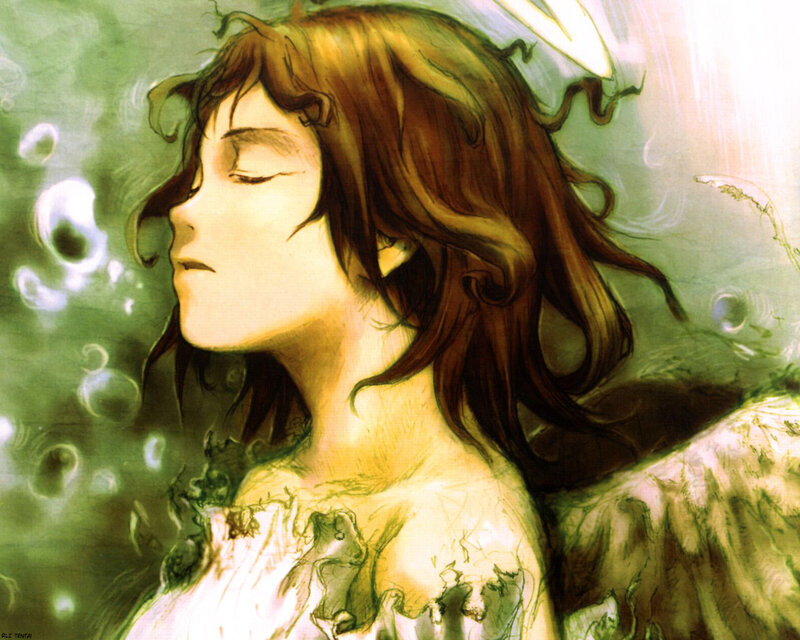angel with wings underwater