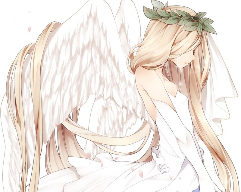 Angel with Wings — White, Serene, Anime