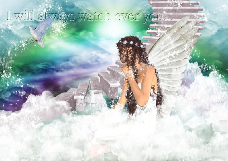 Angel with Wings — White, Serene, Digital Art