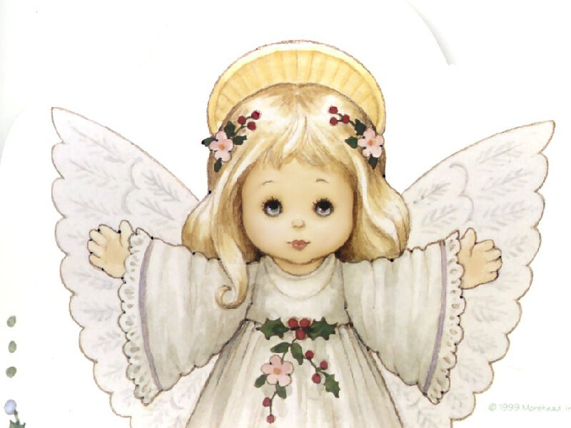 Angel with Wings — White, Serene, Illustration