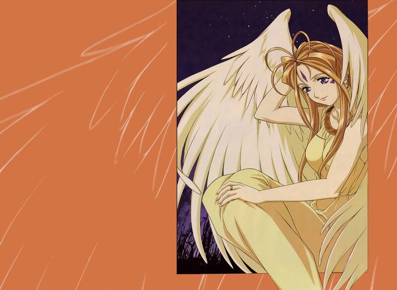 Angel with Wings — White, Serene, Night, Anime