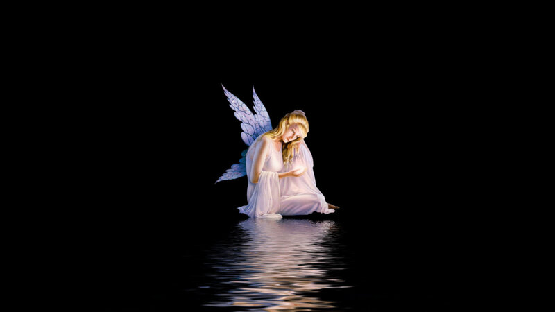 Angel with Wings — White, Serene, Night