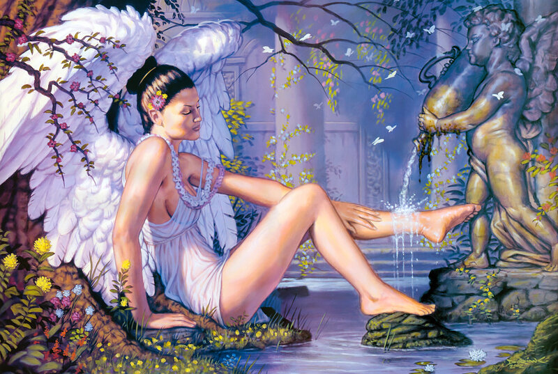 Angel with Wings — White, Serene