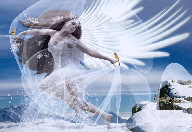 Angel with Wings — White, Serene, Winter