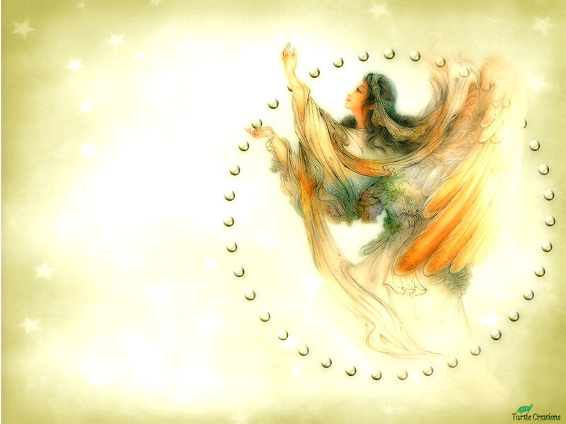 Angel with Wings — Yellow, Serene, Night