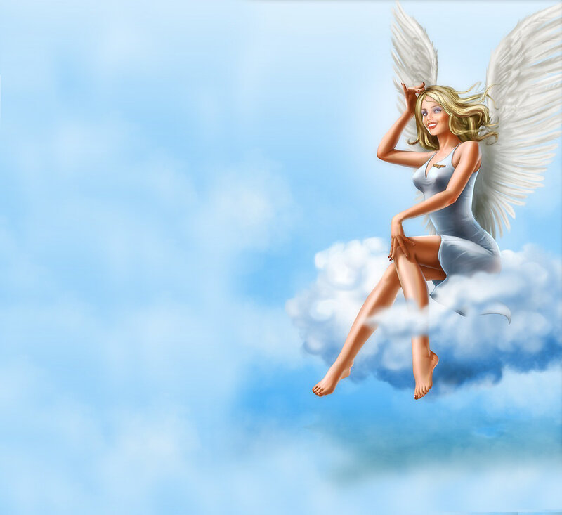 Angel Woman on Cloud