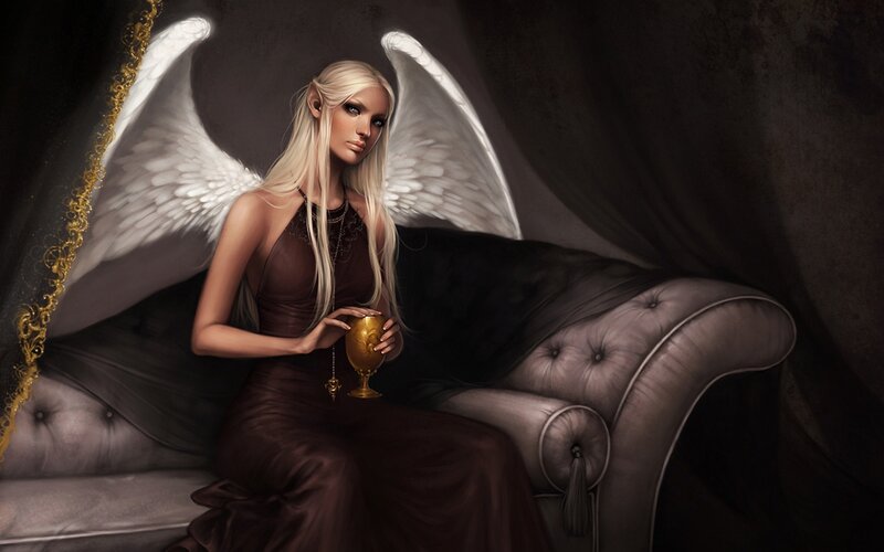 Angel Woman with Wings — Brown