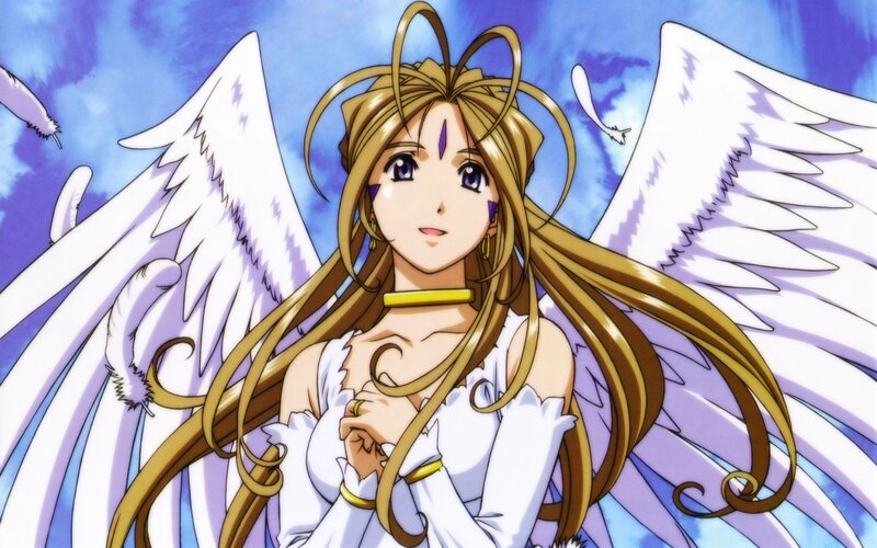 angelic anime character with wings