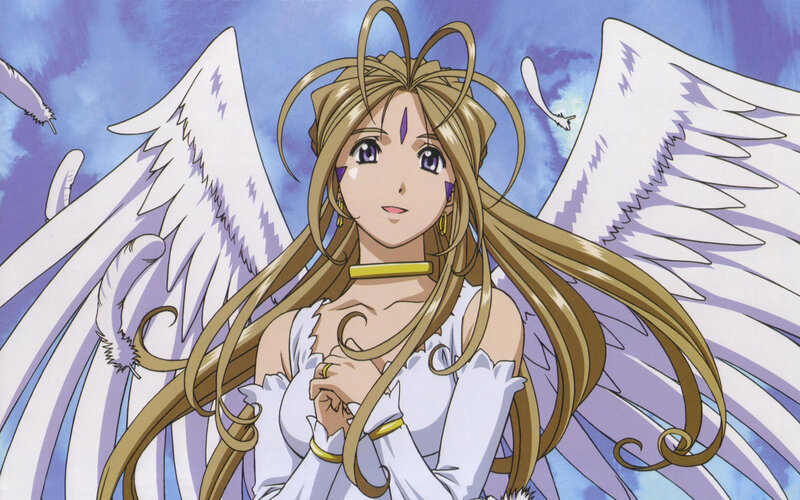 angelic anime character with wings