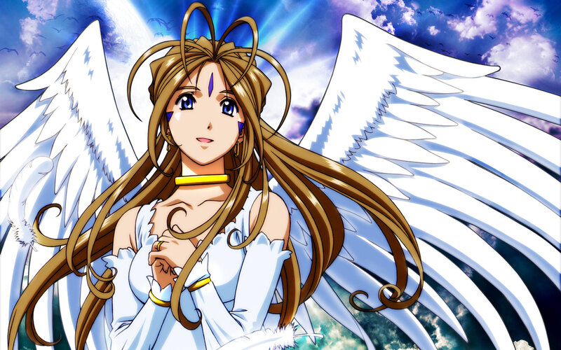 angelic anime character with wings