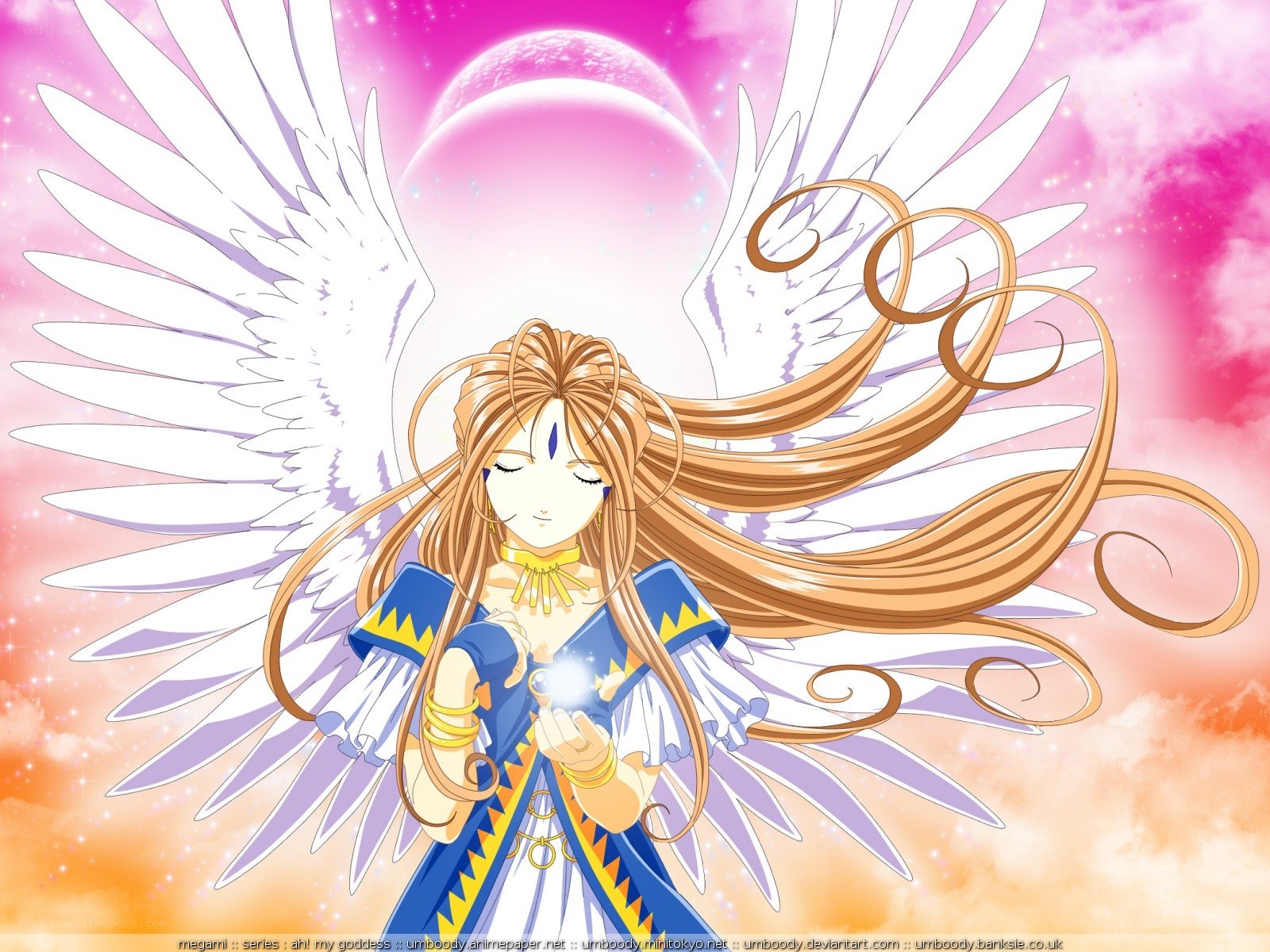 angelic anime character with wings