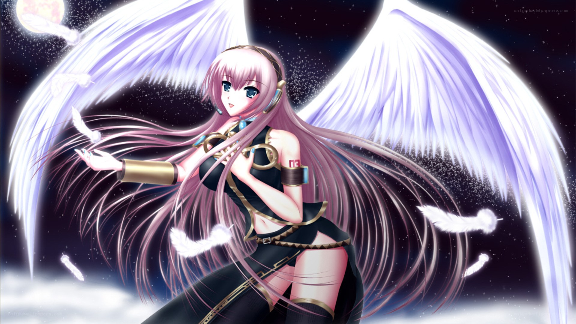 angelic anime character with wings