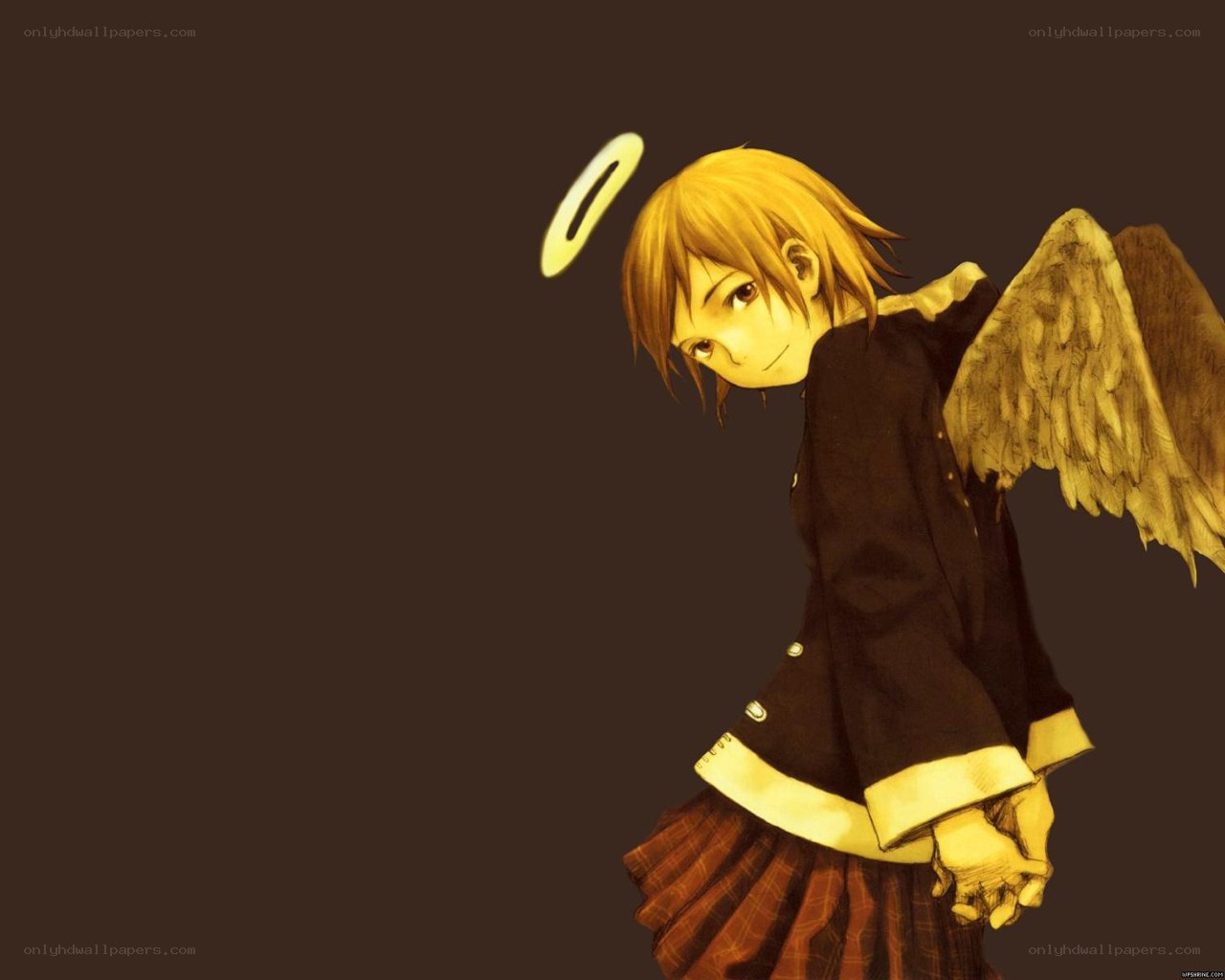angelic anime character with wings