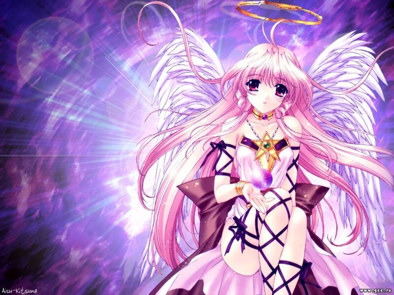 Angelic Anime Girl — Purple, Dramatic