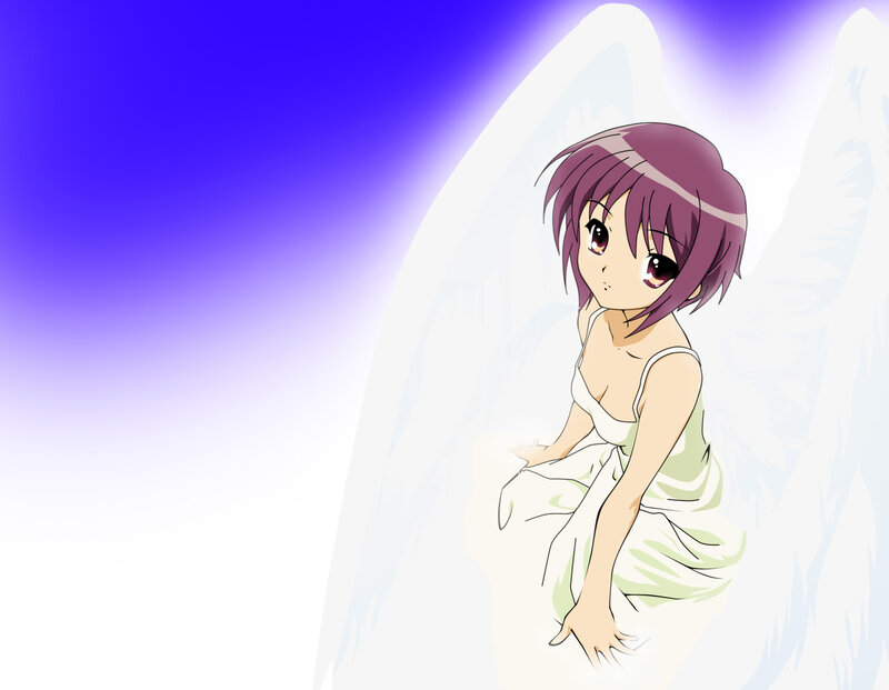 angelic anime girl with wings