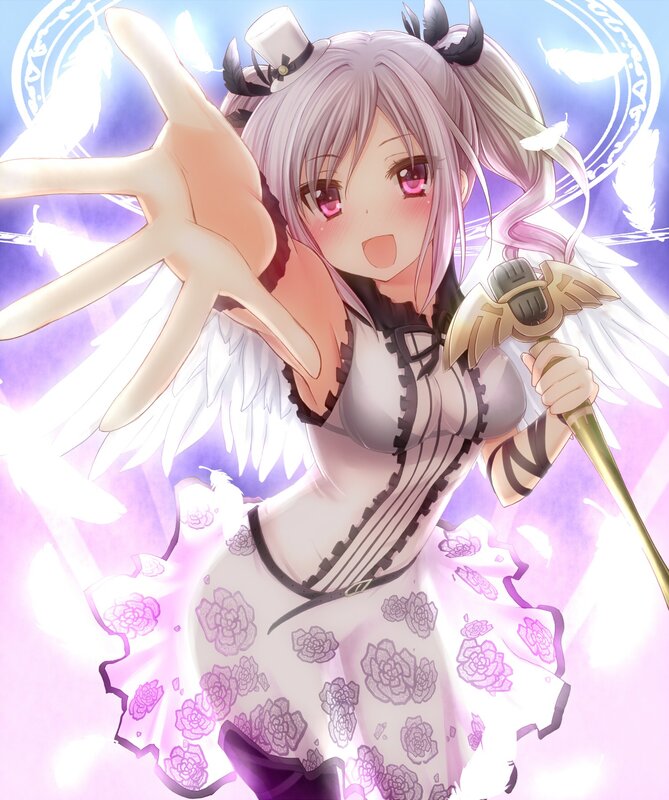 angelic anime girl with wings