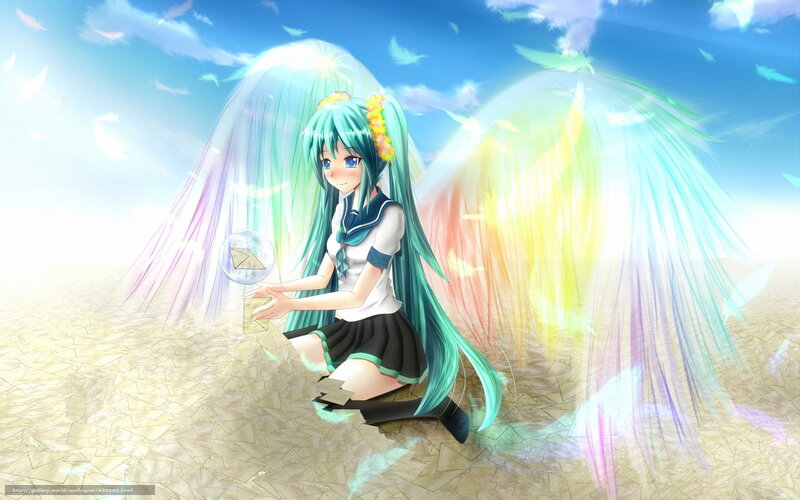 angelic anime girl with wings