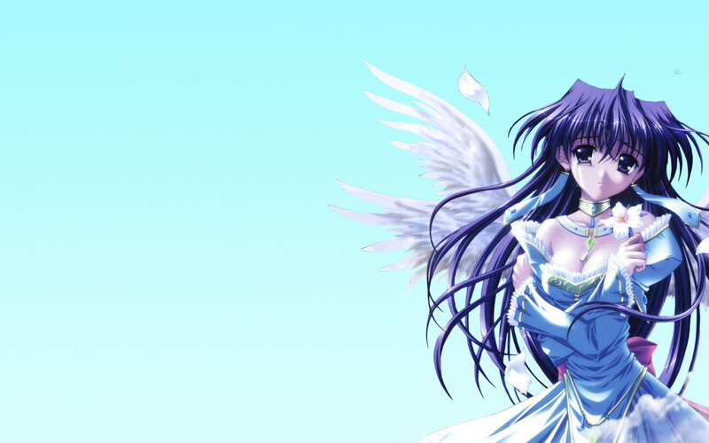 angelic anime girl with wings