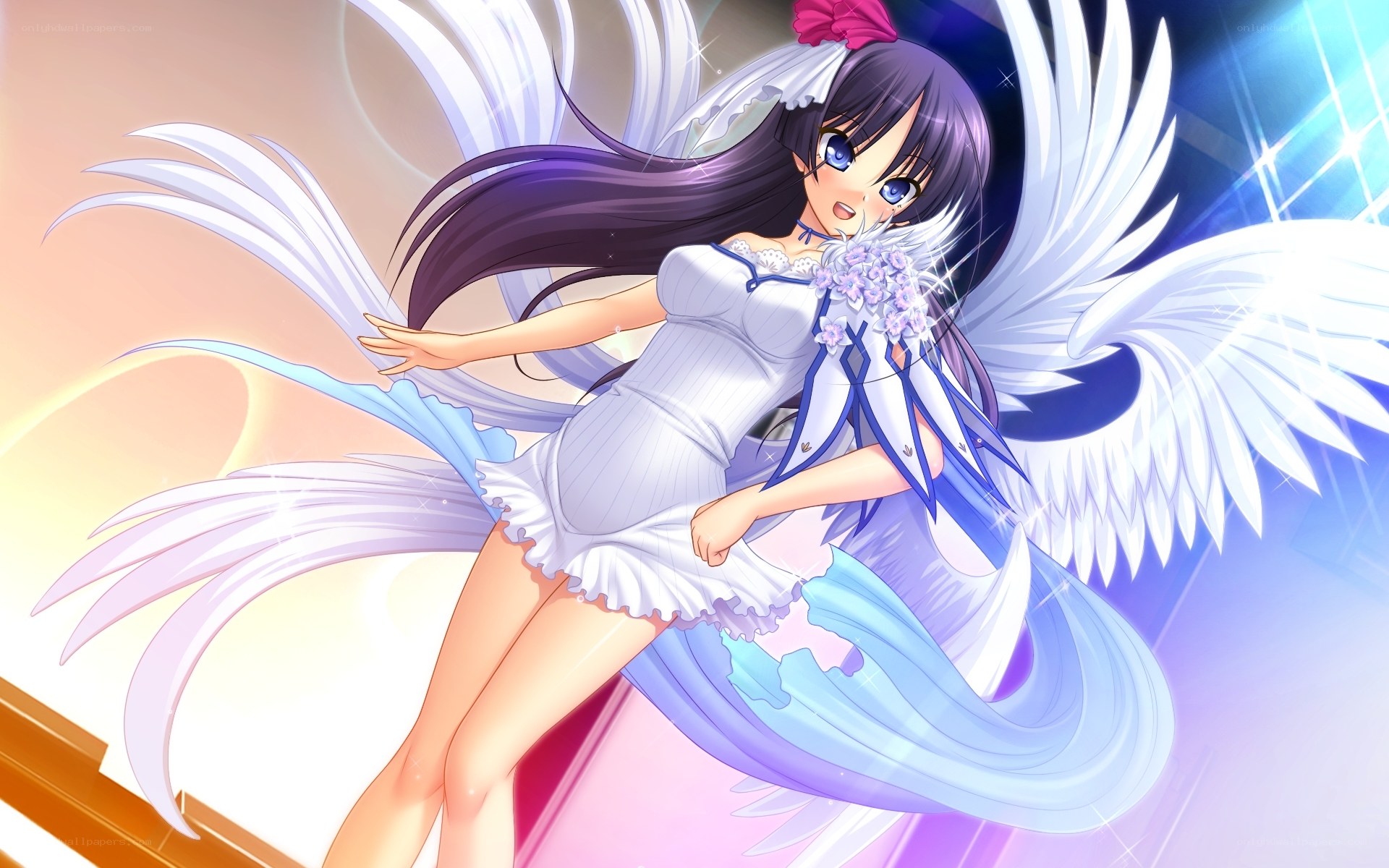 angelic anime girl with wings