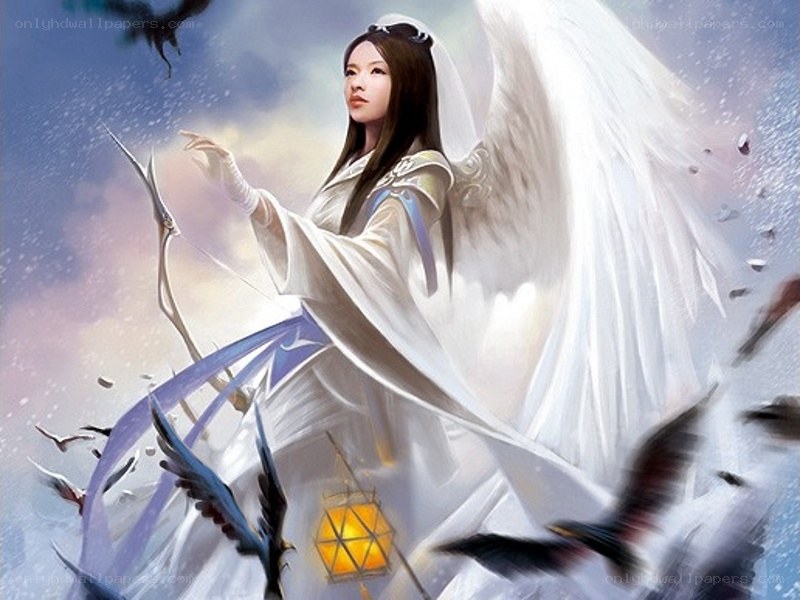 angelic archer with white wings