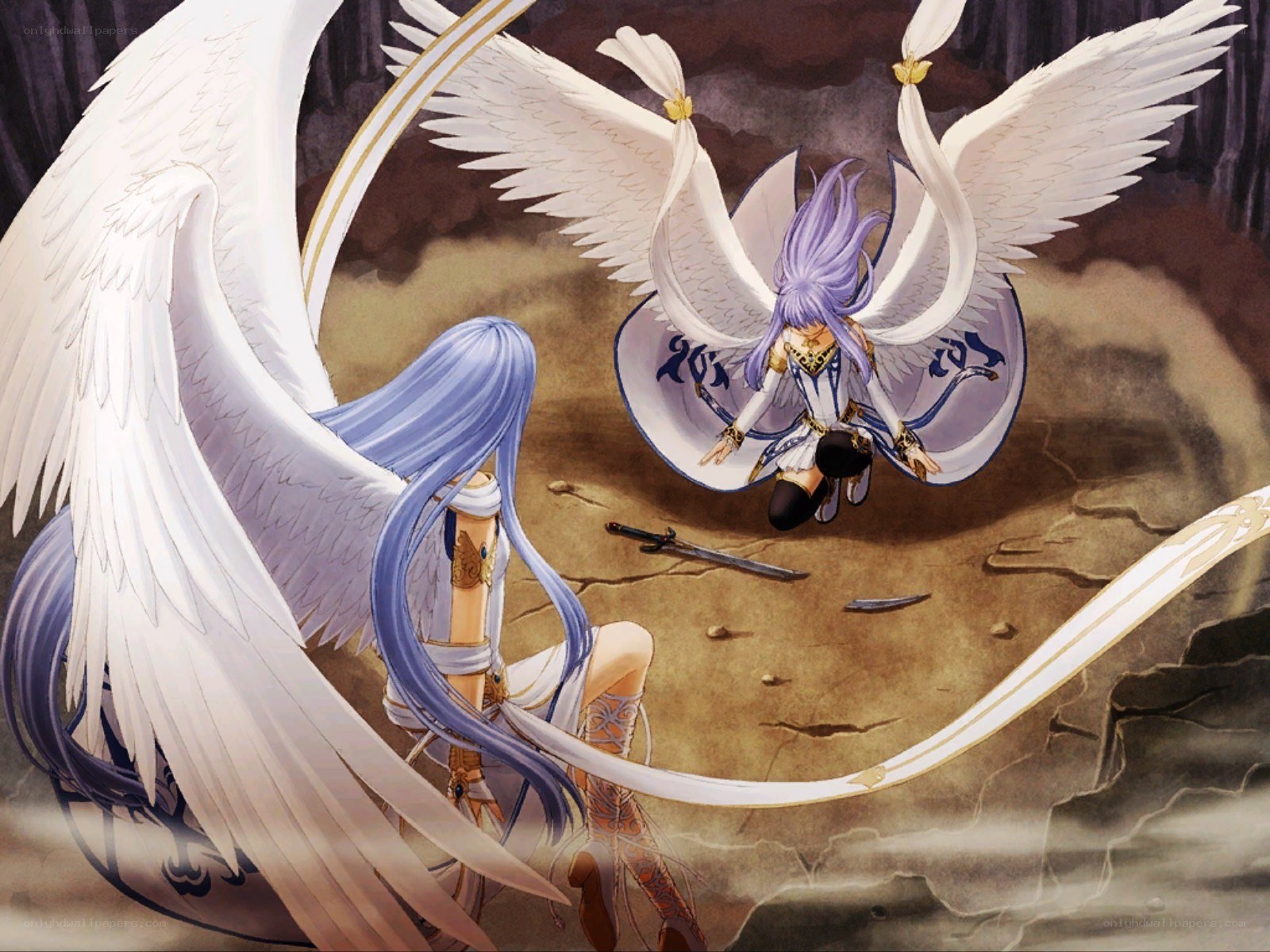Angelic battle in a cave