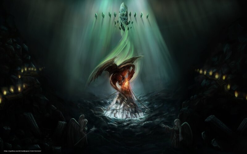 angelic battle in dark cavern