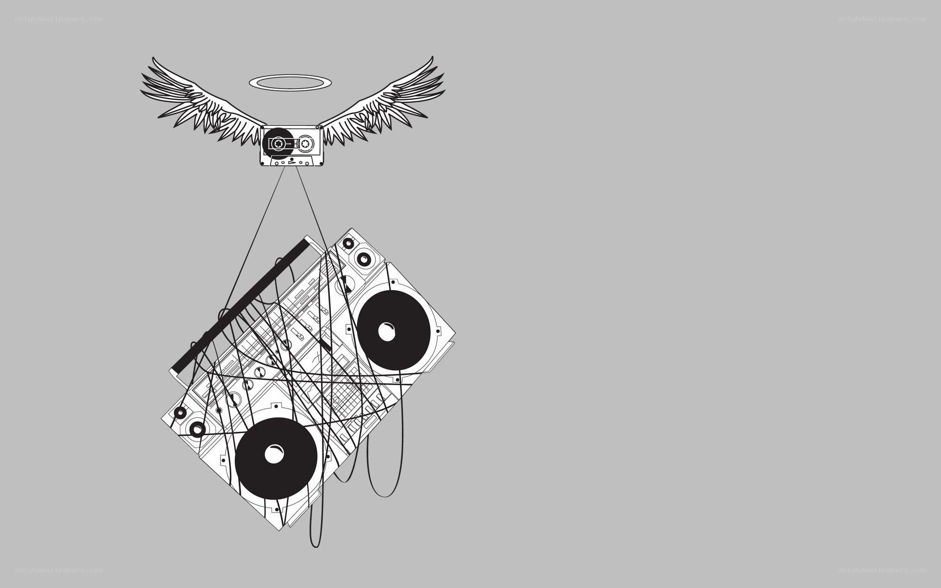 angelic cassette and boombox