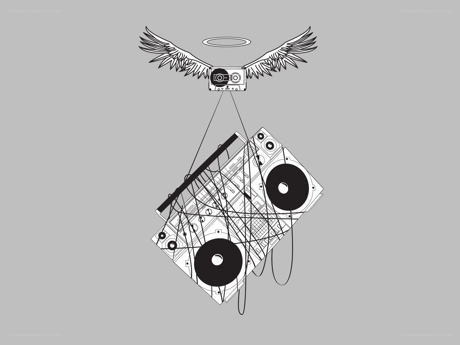 angelic cassette and boombox