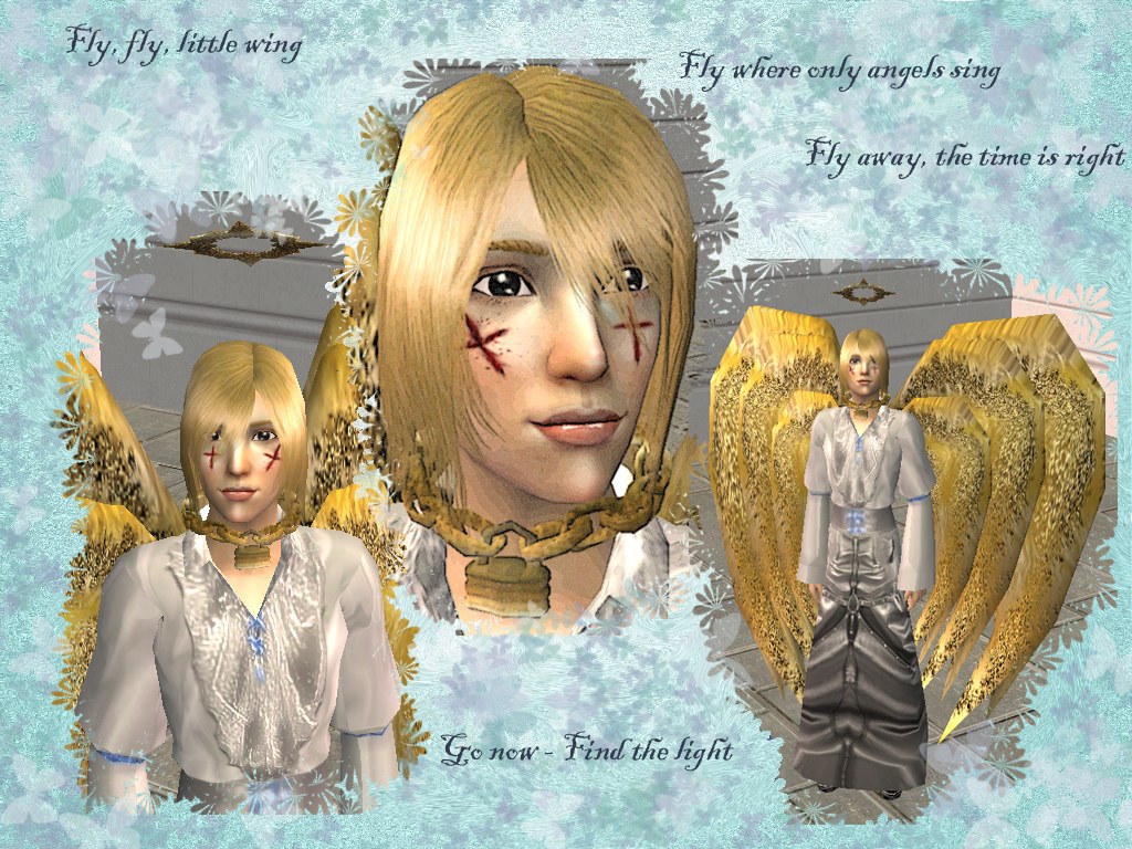 angelic character collage