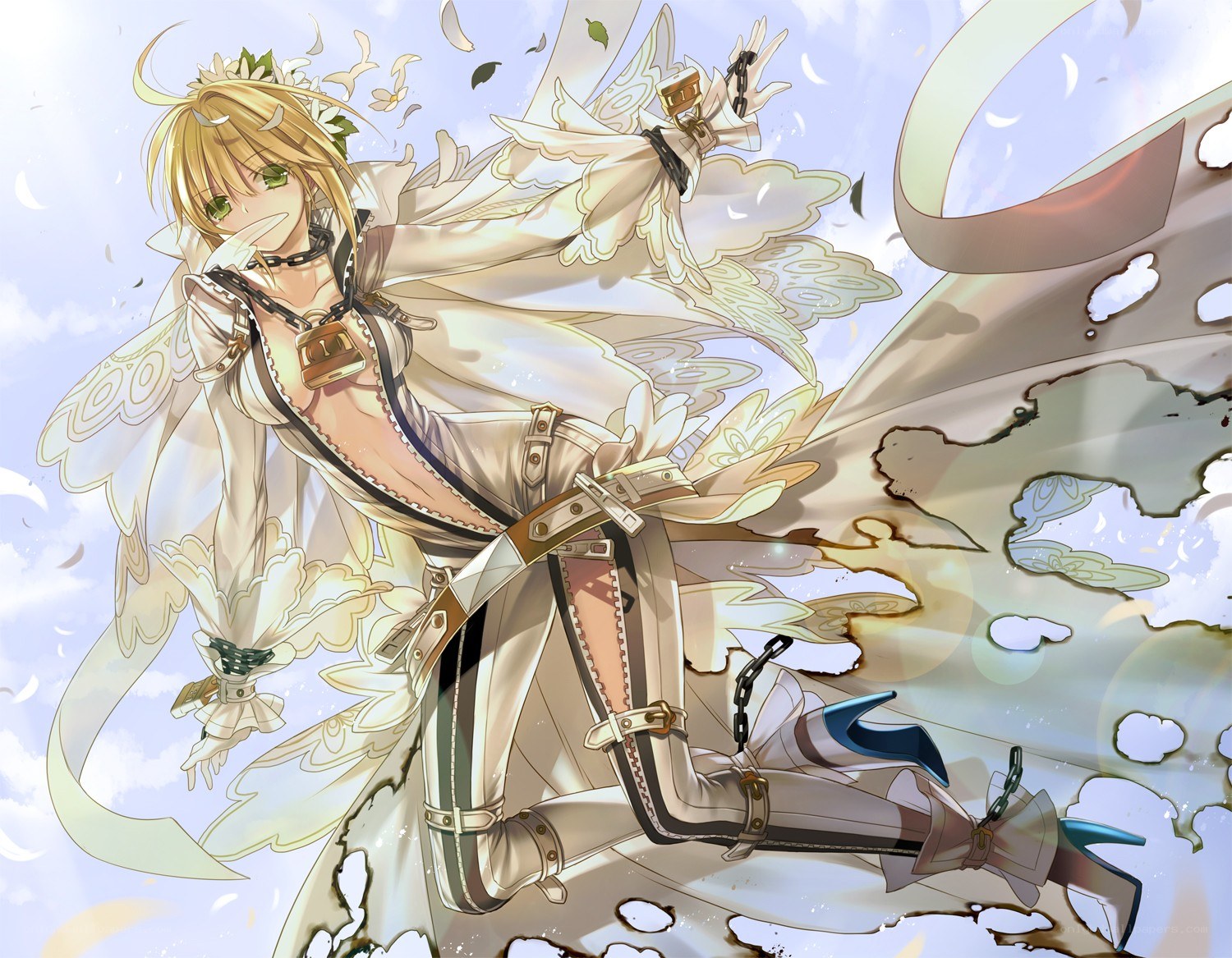 angelic character in white attire