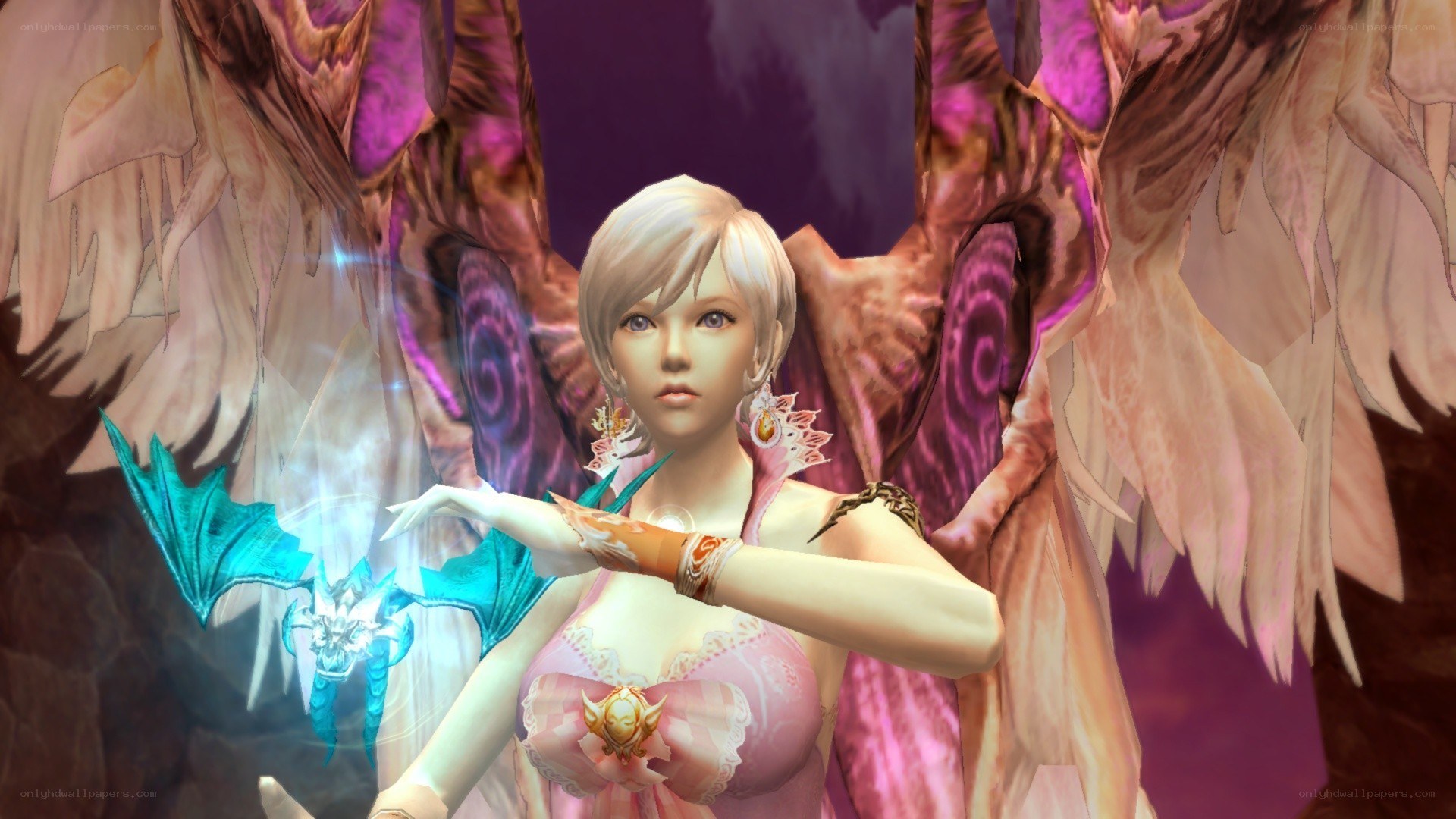 angelic character with glowing wings