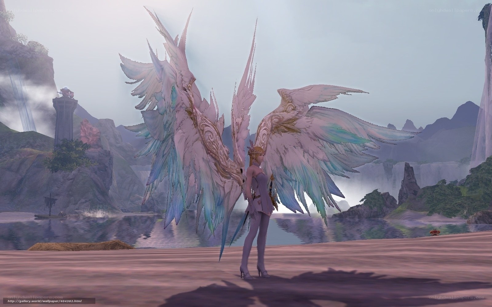angelic character with large wings