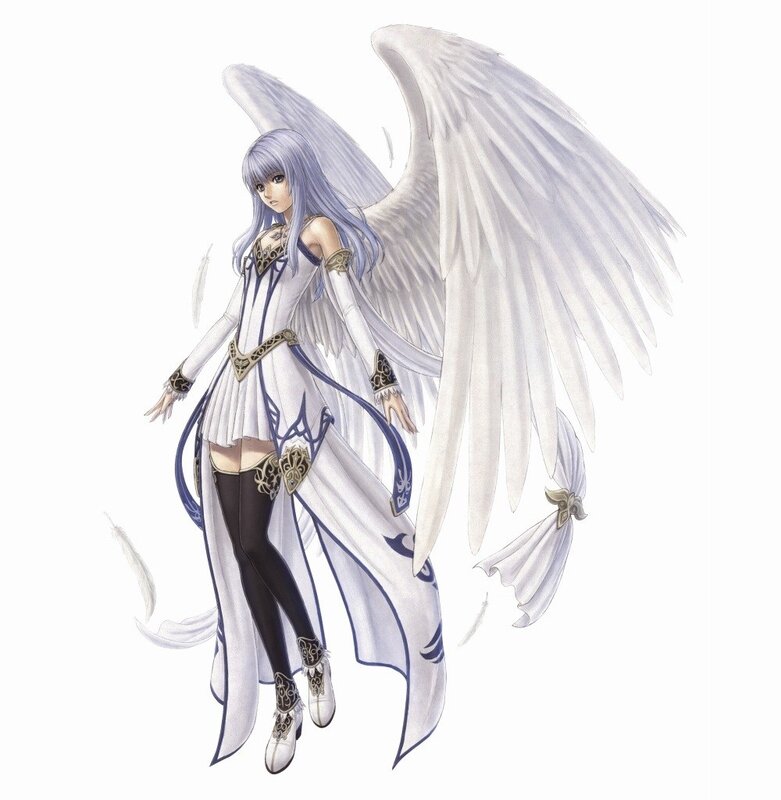 angelic character with white wings